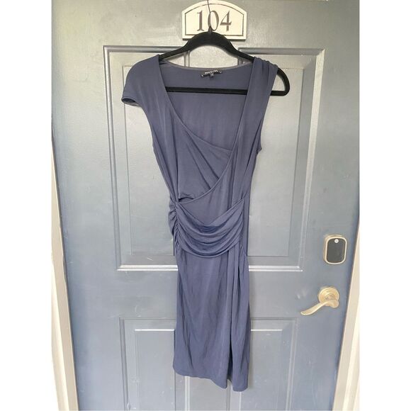 Patrizia Pepe *NAVY Wrap Asymmetrical Vintage Mini Dress, Size 1 / Small - Picture 4 of 9